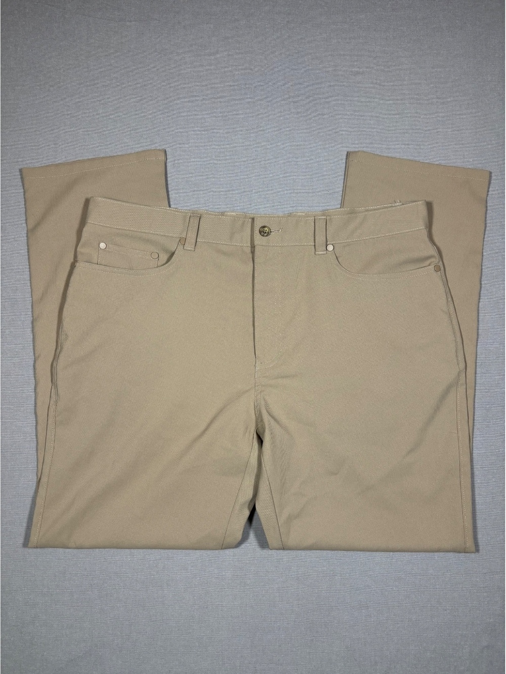 PGA Tour Mens Performance 5 Pocket Golf Pants Tan Stretch Size 36x30